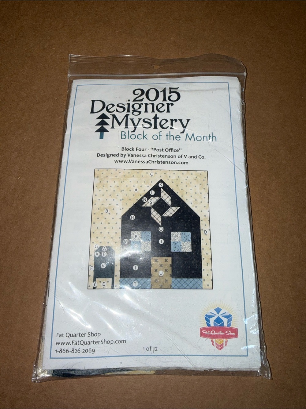 2015 Designer Mystery Block of the Month Quilt Pattern - Neutral and Navy